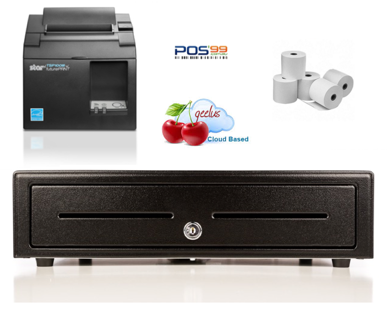 Geelus Windows Bundle No.1 STAR TSP143IIIU (TSP100ECO) USB Printer, Cash Drawer, Paper 