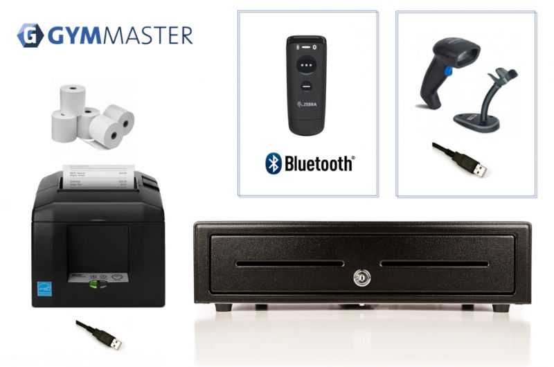 GymMaster POS Bundle No.01  - USB Receipt Printer, Scanner, Cash Drawer, Optional Paper