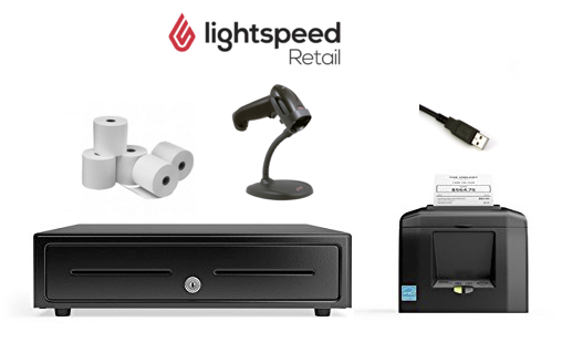 Lightspeed Retail POS Mac / PC  Bundle no.11 - Receipt Printer, Honeywell USB Corded Scanner, Cash Drawer (Optional Paper)